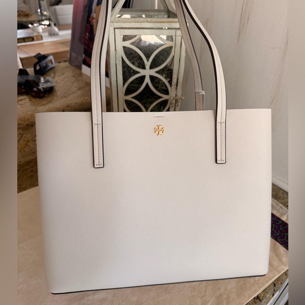 New tory burch Blake leather tote in new ivory - Picture 8 of 9